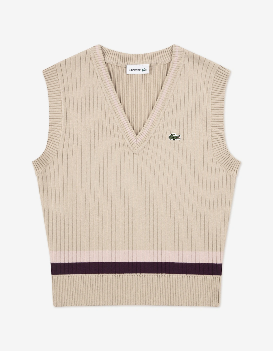 Girls Brushed Rib Sweater Vest in Beige, 5 of 4