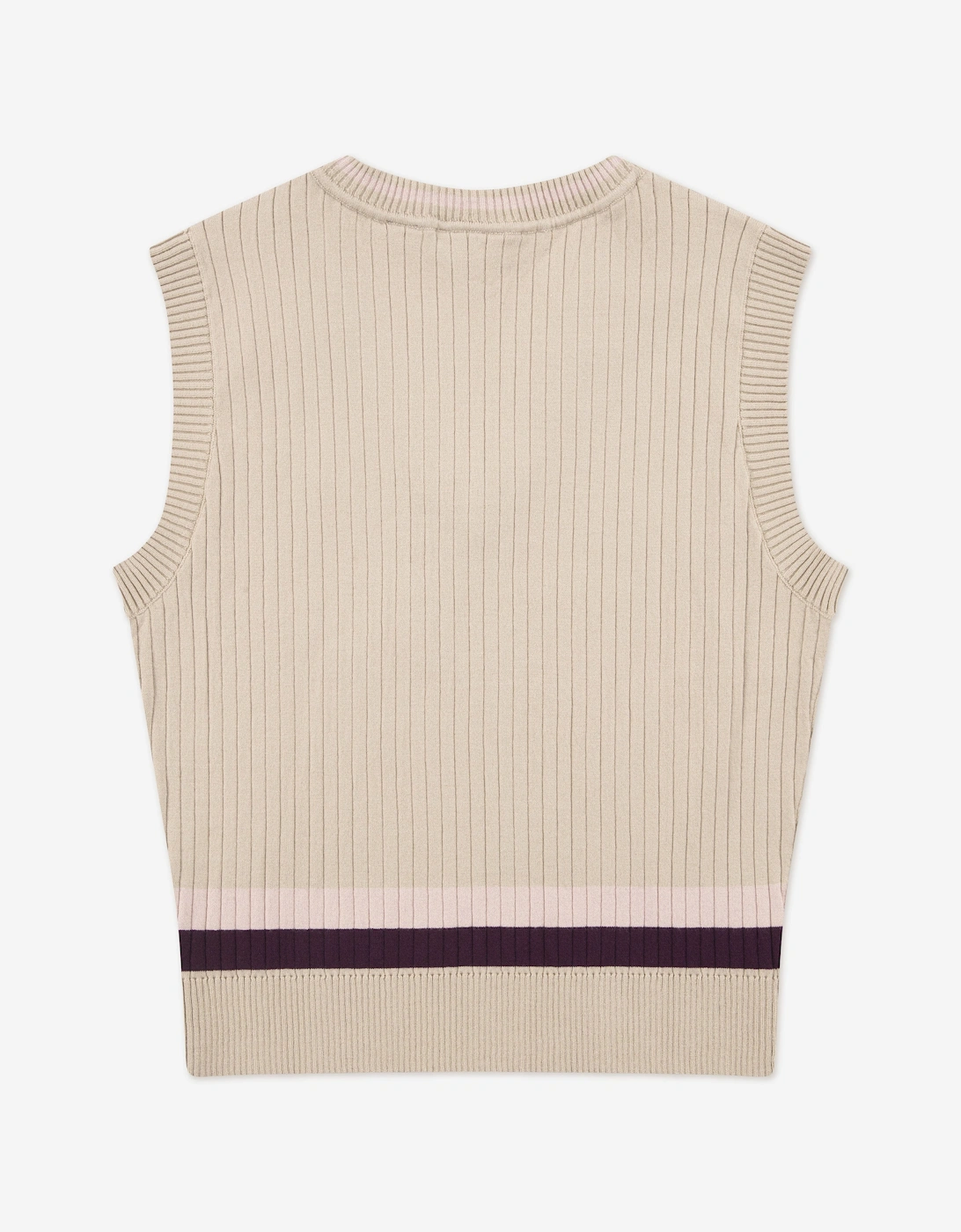 Girls Brushed Rib Sweater Vest in Beige