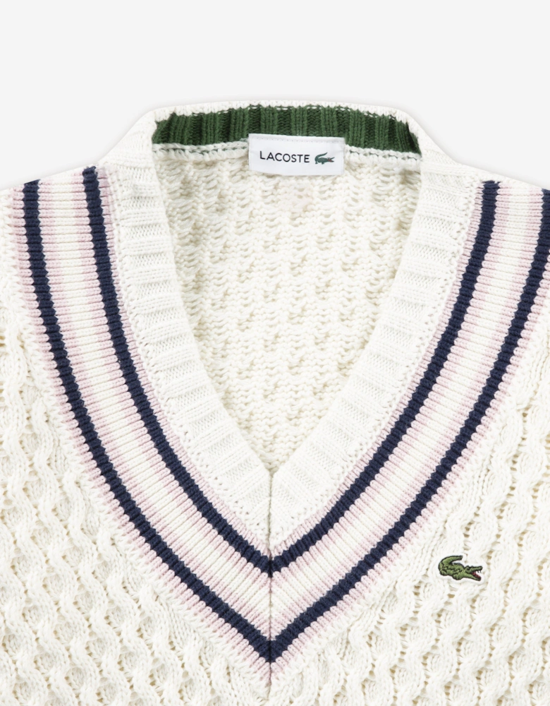 Girls Mixed Stitch Jumper in Ivory