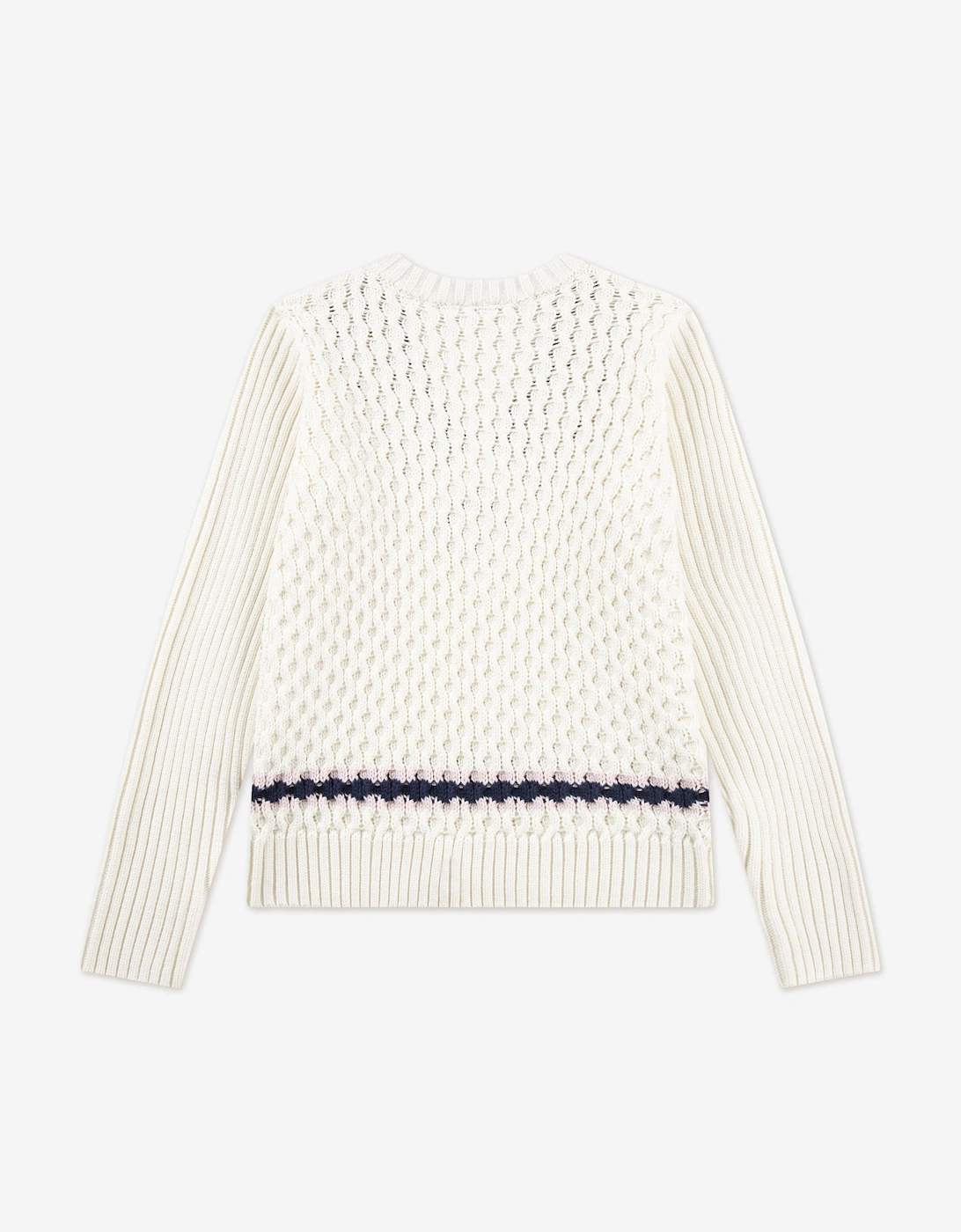 Girls Mixed Stitch Jumper in Ivory