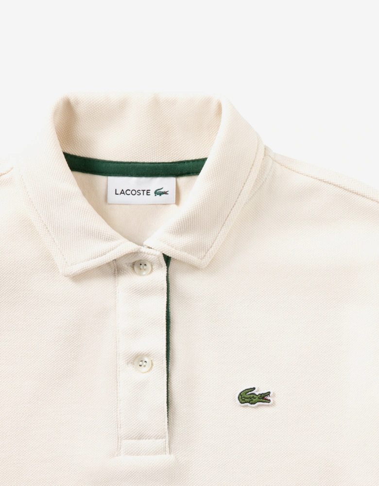 Girls Oversized Polo Shirt in Ivory