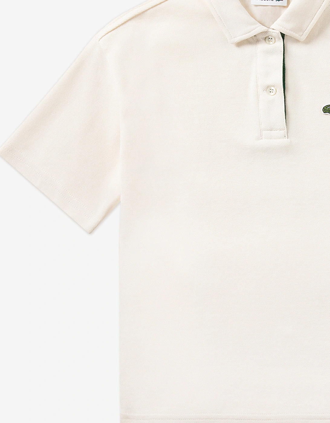 Girls Oversized Polo Shirt in Ivory