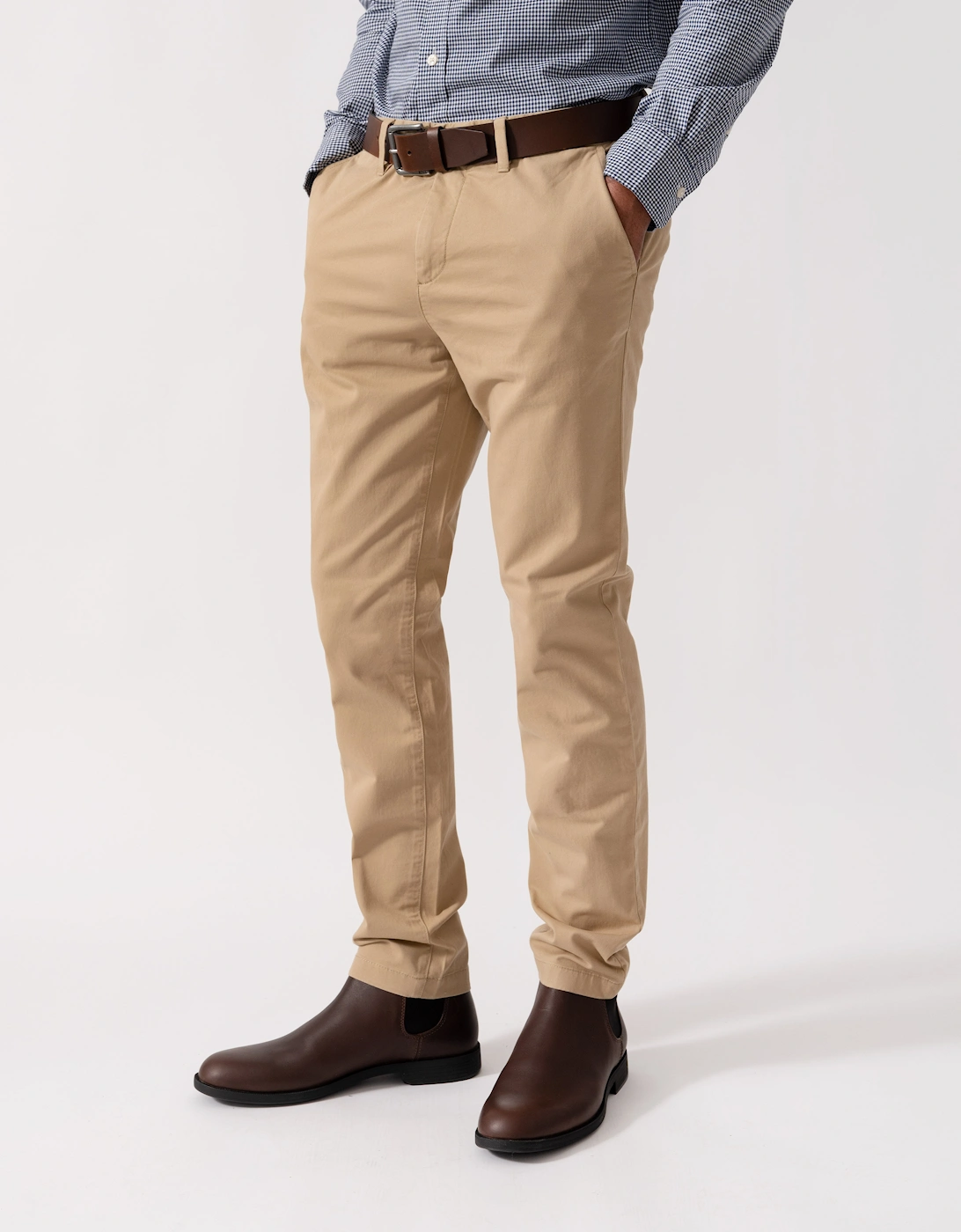 Mens Slim Fit Classic Chinos - 248 Dark Khaki, 4 of 3