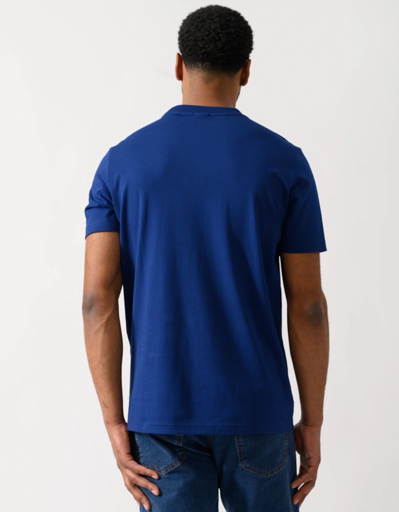 BOSS Green Tee Mens Stretch Cotton T-Shirt with Contrast Logo - Navy 419