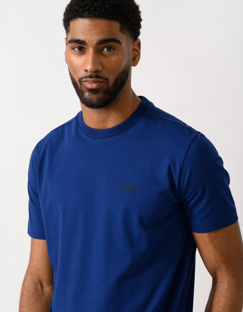 BOSS Green Tee Mens Stretch Cotton T-Shirt with Contrast Logo - Navy 419