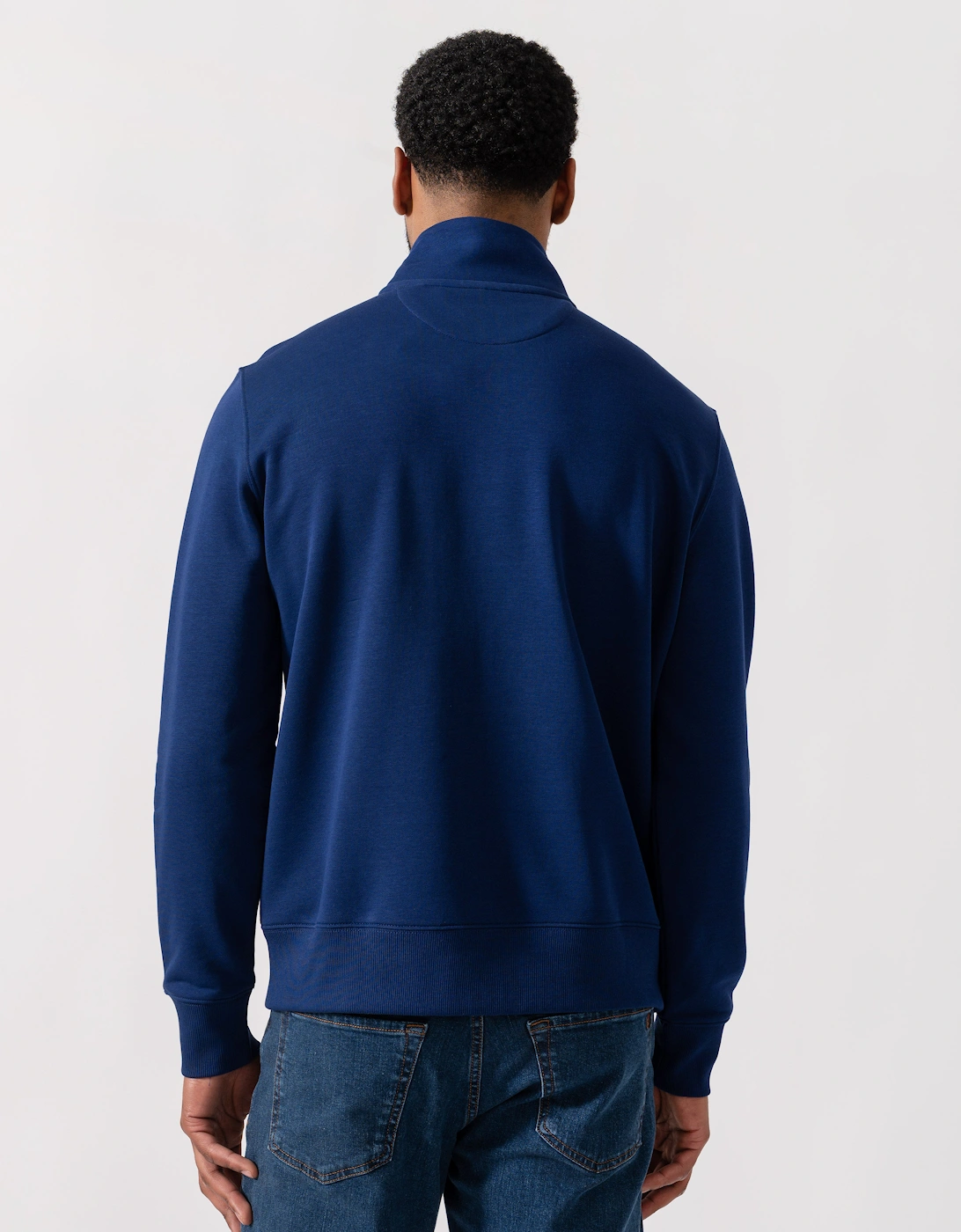 Mens Regular Fit Shield Logo Half Zip Sweatshirt - 432 Rich Navy