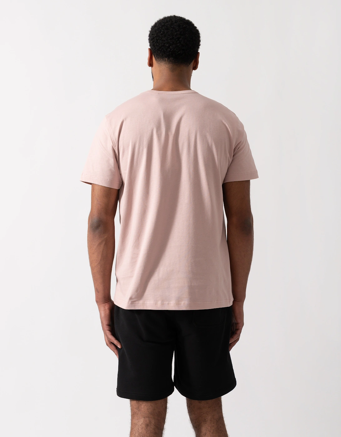 Short Sleeved Mens Logo Patch T-Shirt  - Dusk Pink