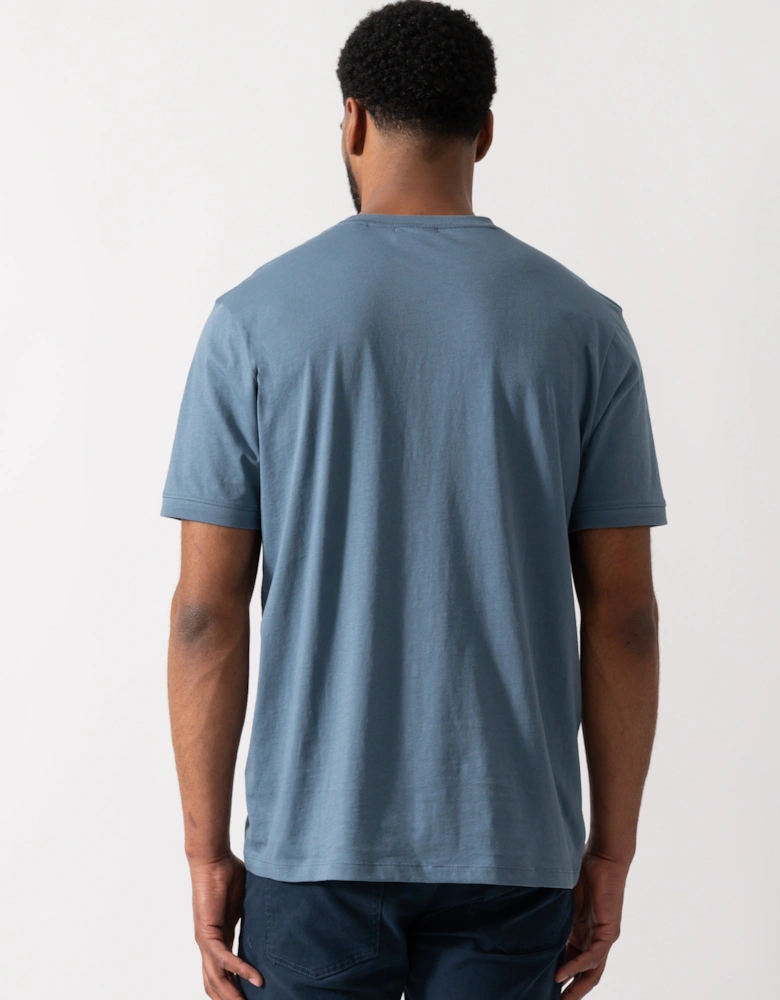 HUGO Mens Diragolino212 Label Logo T-Shirt - Open Blue 496