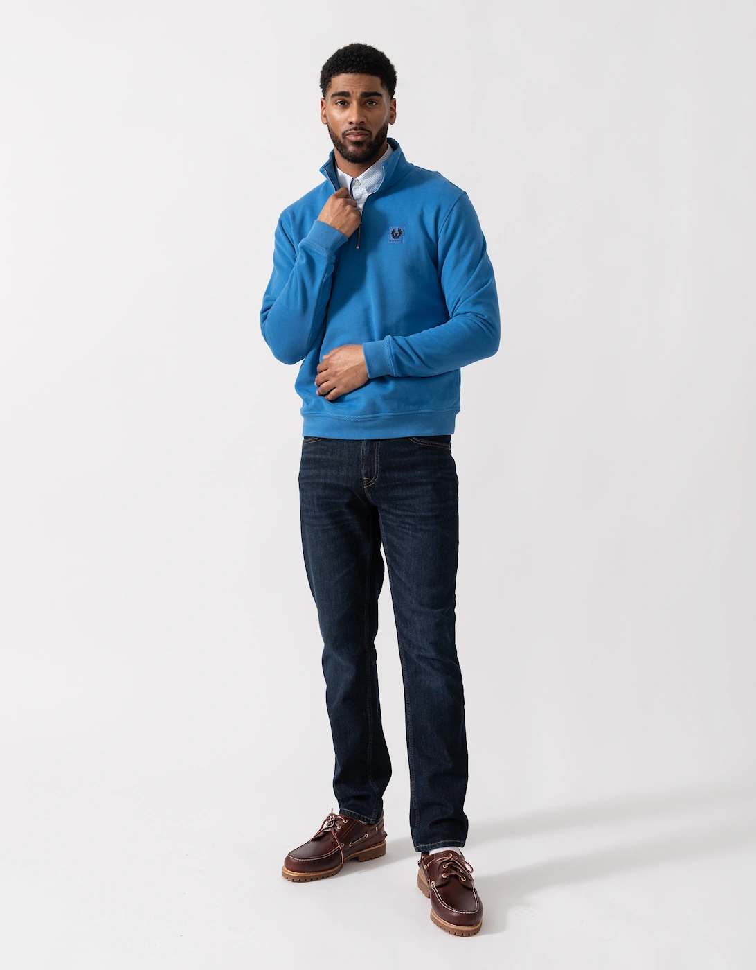 Quarter Zip Sweatshirt - Marine Blue