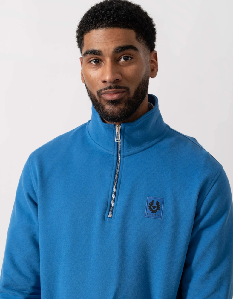 Quarter Zip Sweatshirt - Marine Blue