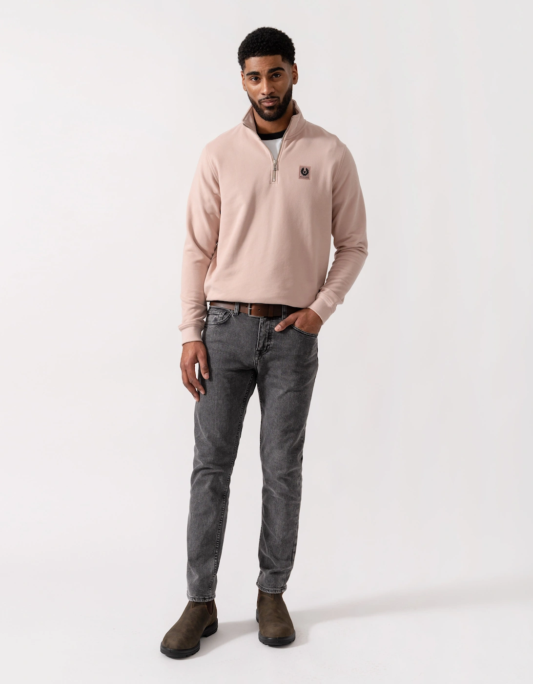 Quarter Zip Sweatshirt - Dusk Pink