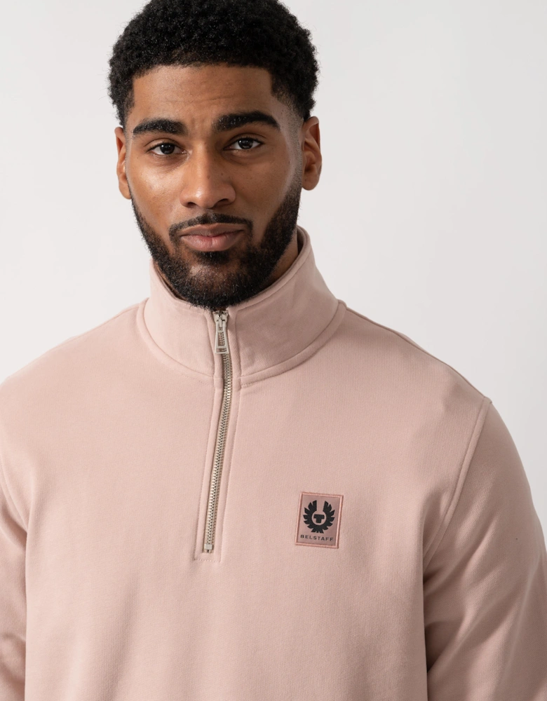 Quarter Zip Sweatshirt - Dusk Pink