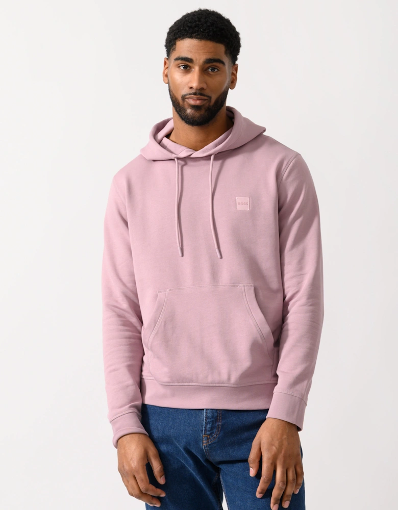 BOSS Orange Wetalk Mens Pullover Hoodie With Logo Patch - Light/Pastel Purple 539