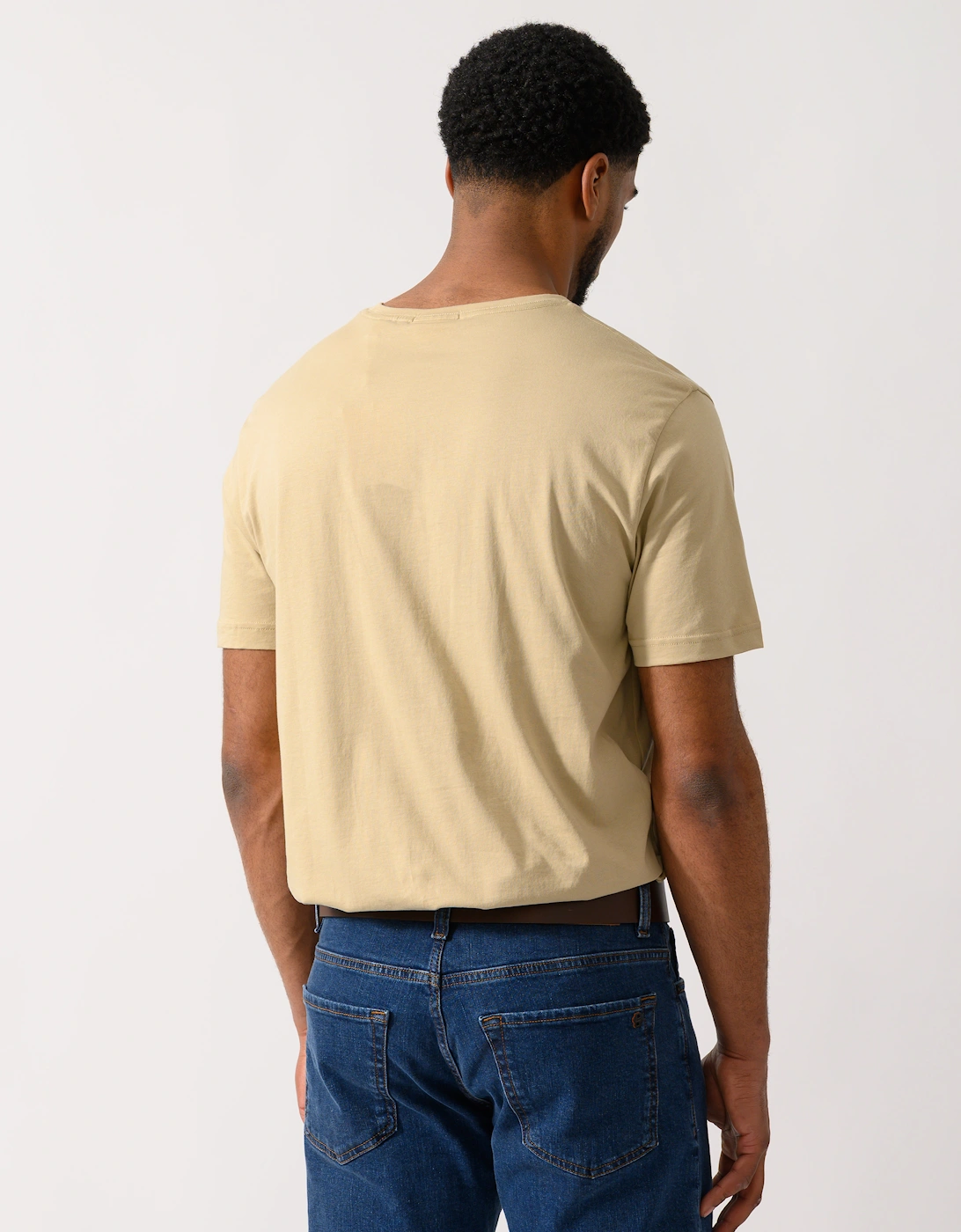 Mens Regular Fit Short Sleeve Shield Logo T-Shirt - 200 Oat Beige