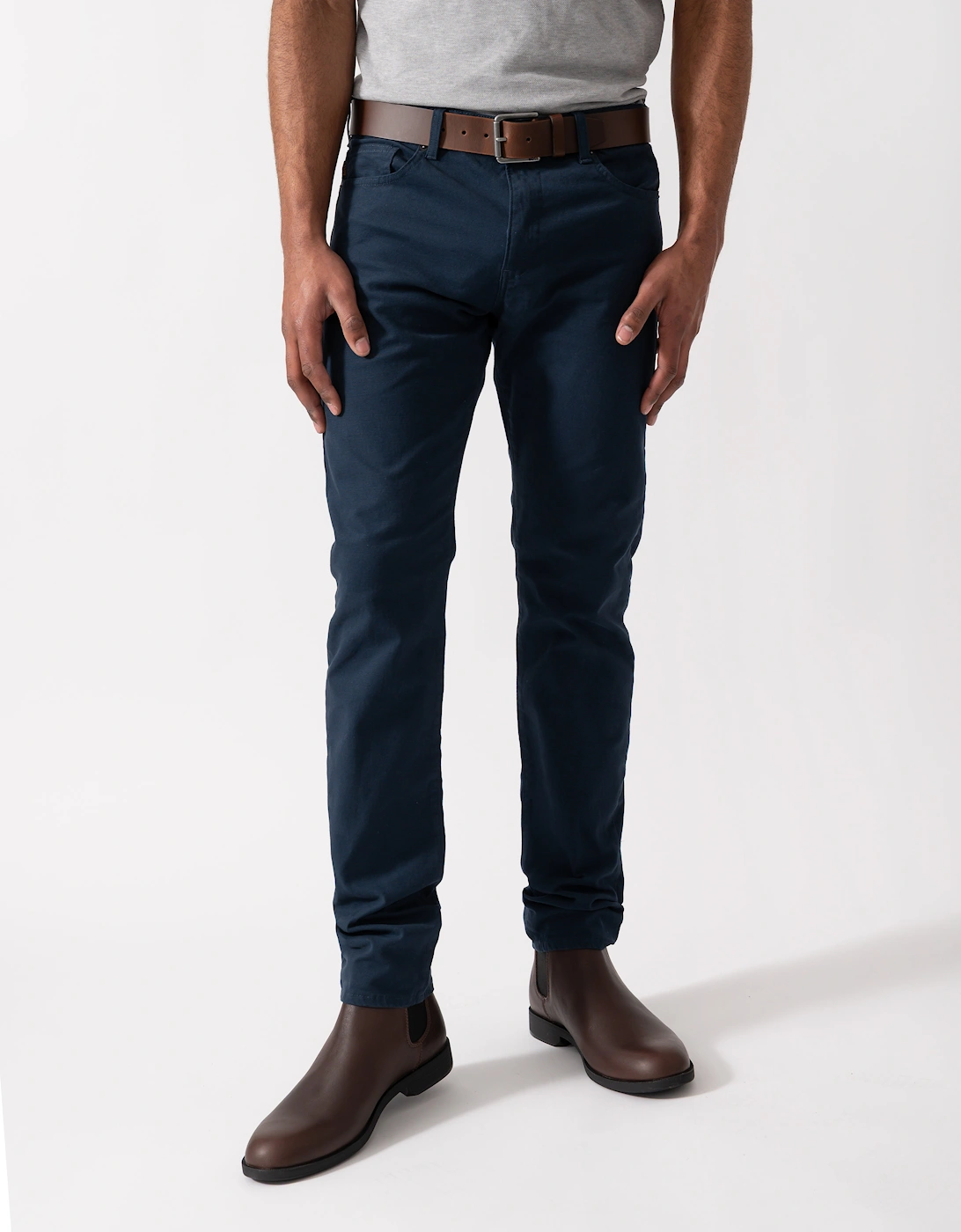 Men's BOSS Orange Delaware Mens Trousers in Stretch-Cotton Canvas - Open Blue 464 - Black - Size: 32/32