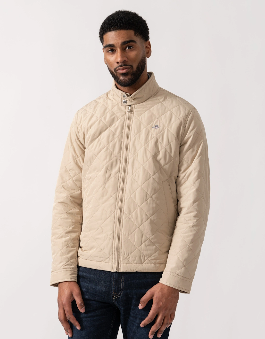 Mens Quilted Windcheater Jacket - 200 Oat Beige