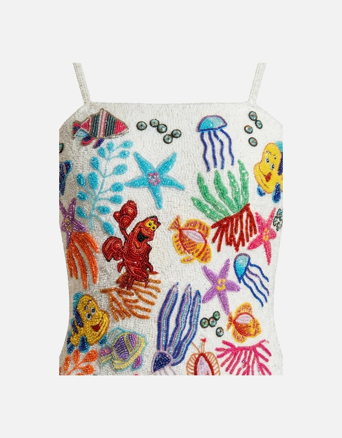 Disney | Fully Hand Beaded Attina White Swimsuit