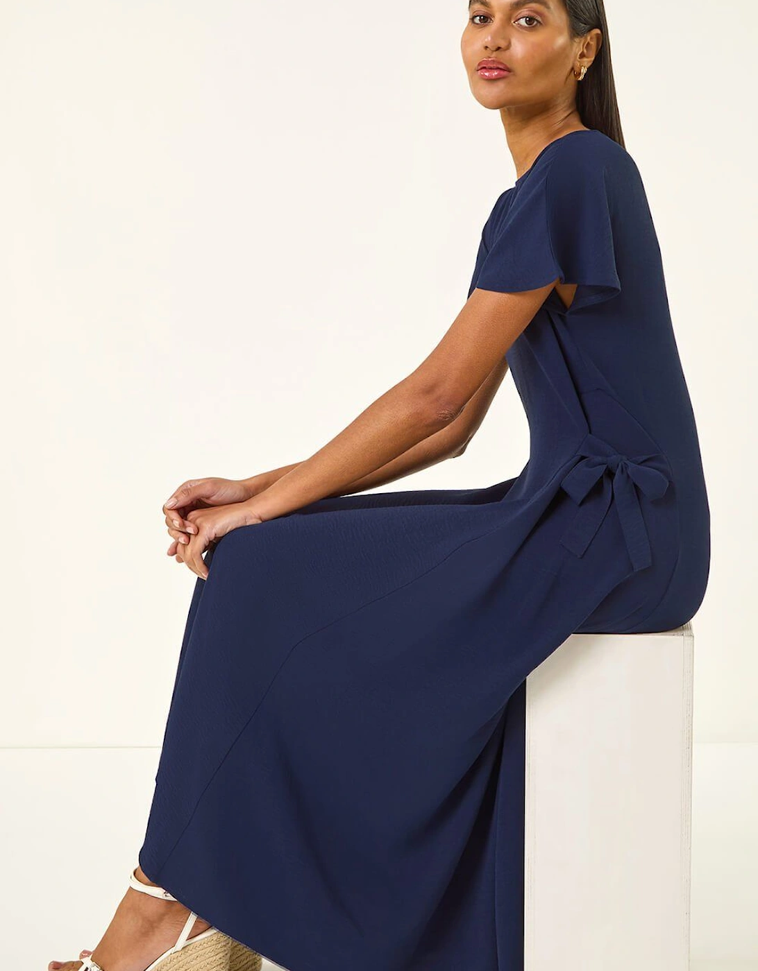 Side Tie Detail Midi Dress, 2 of 1