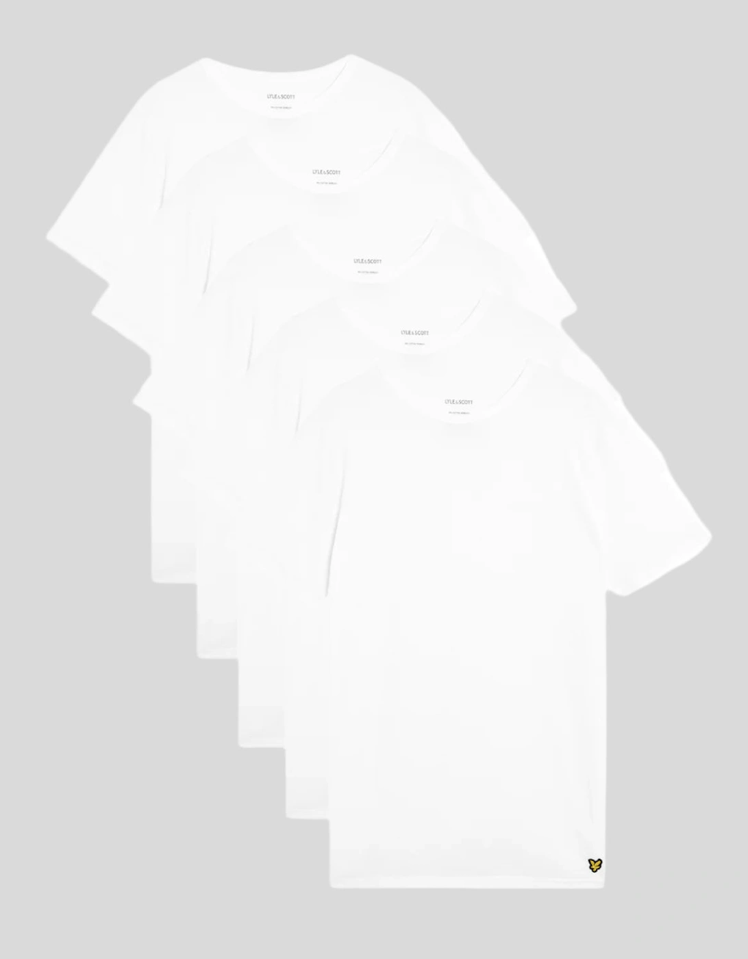 Lyle And Scott Men's White 5-Pack Lounge T-Shirts  44 Xxl