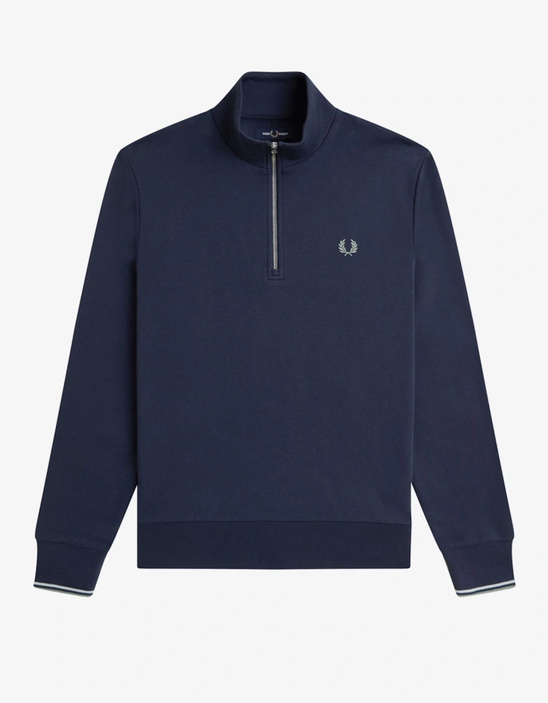 M3574 Half Zip Sweatshirt - Dark Airforce/Light Ice/Bayleaf