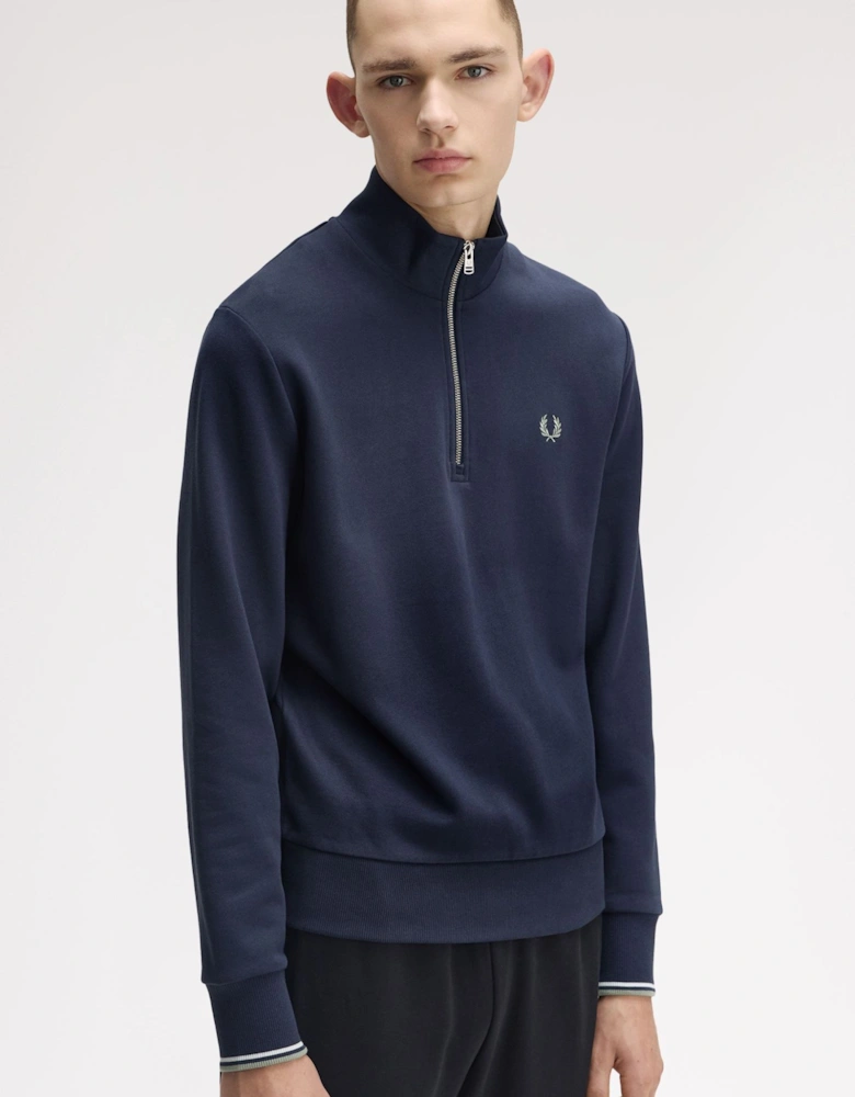 M3574 Half Zip Sweatshirt - Dark Airforce/Light Ice/Bayleaf