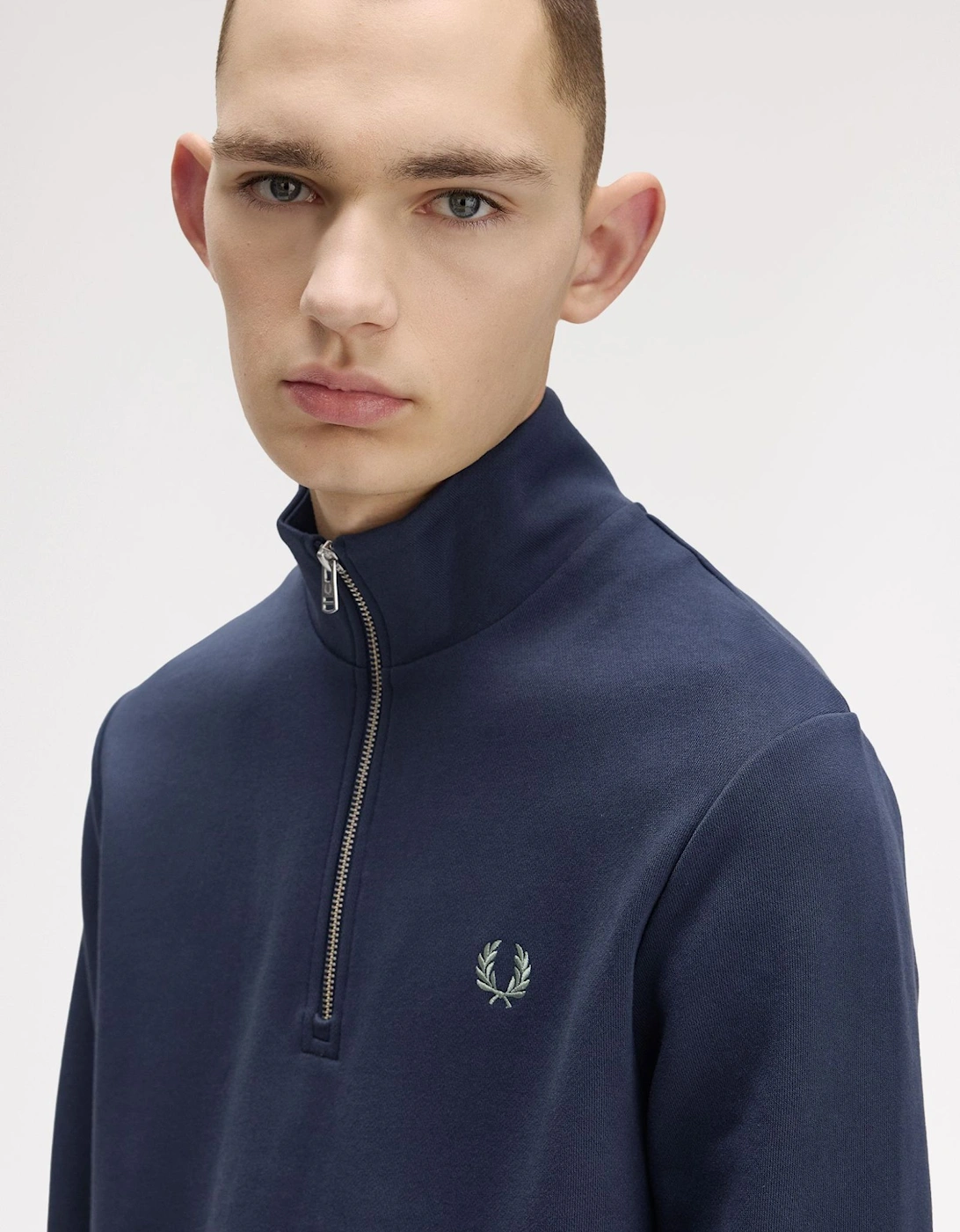 M3574 Half Zip Sweatshirt - Dark Airforce/Light Ice/Bayleaf