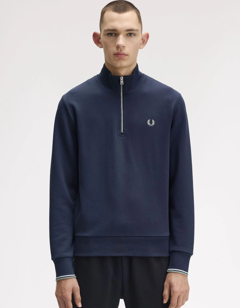 M3574 Half Zip Sweatshirt - Dark Airforce/Light Ice/Bayleaf