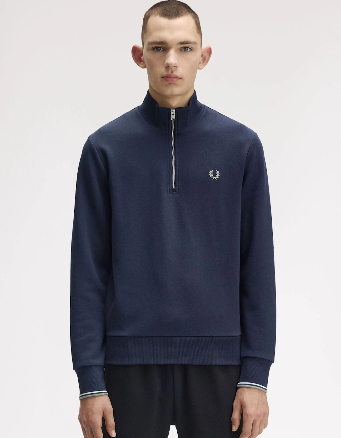 M3574 Half Zip Sweatshirt - Dark Airforce/Light Ice/Bayleaf