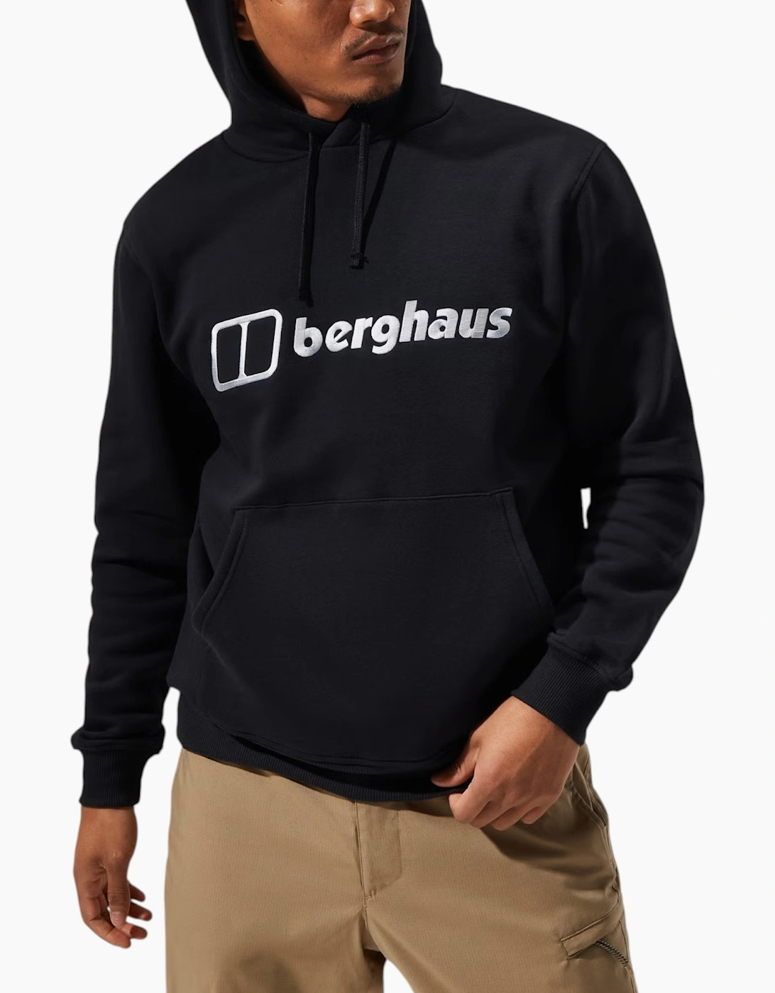 Berghaus Men's Berghaus Mens Hoodie Pullover Overhead Regular Fit Sportswear Fleece Logo Hoody - Black