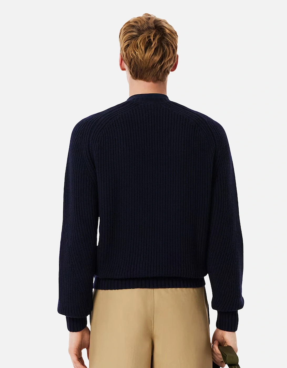 Thick Wool Crew Neck Sweater Jumper Dark Navy