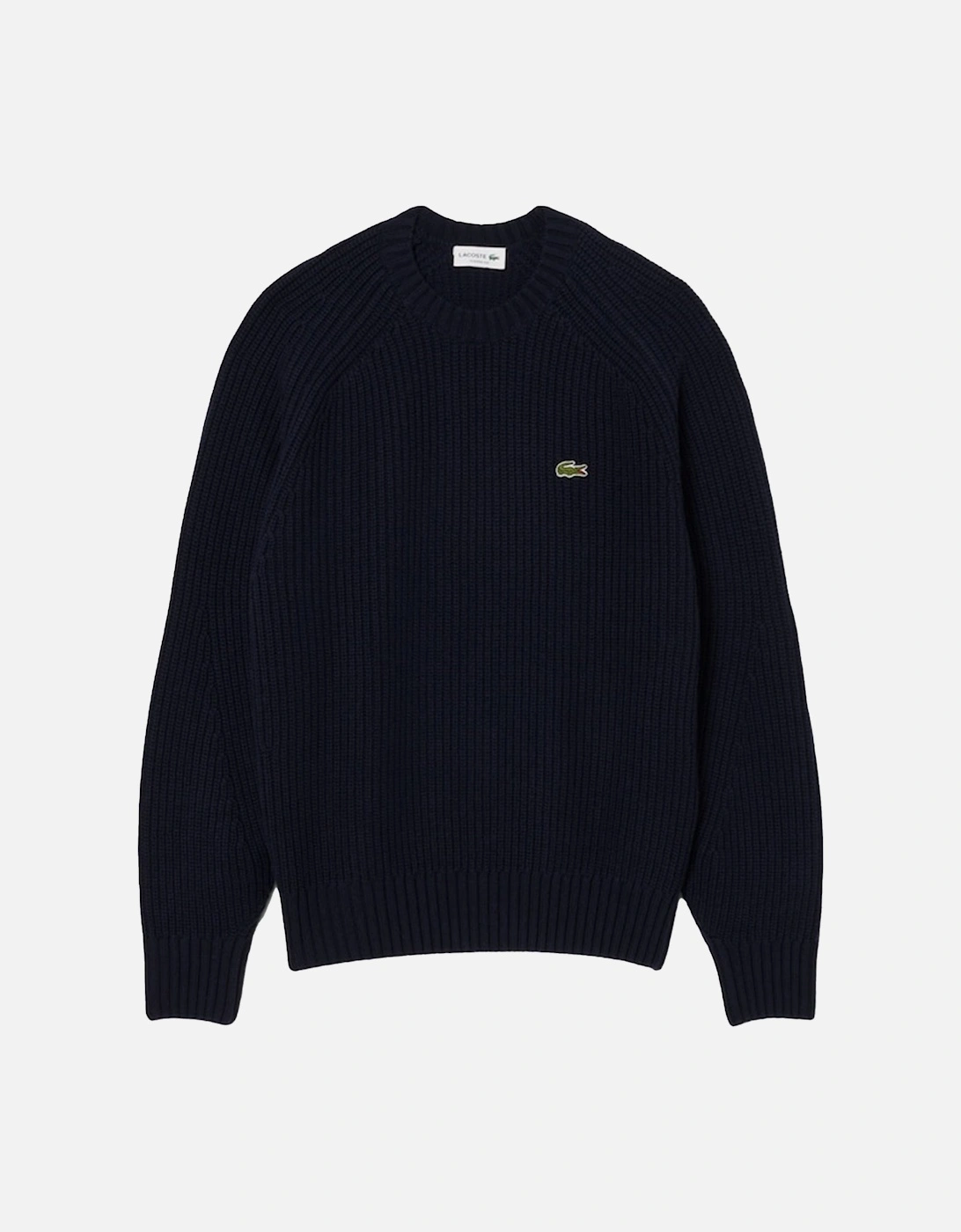 Thick Wool Crew Neck Sweater Jumper Dark Navy, 4 of 3