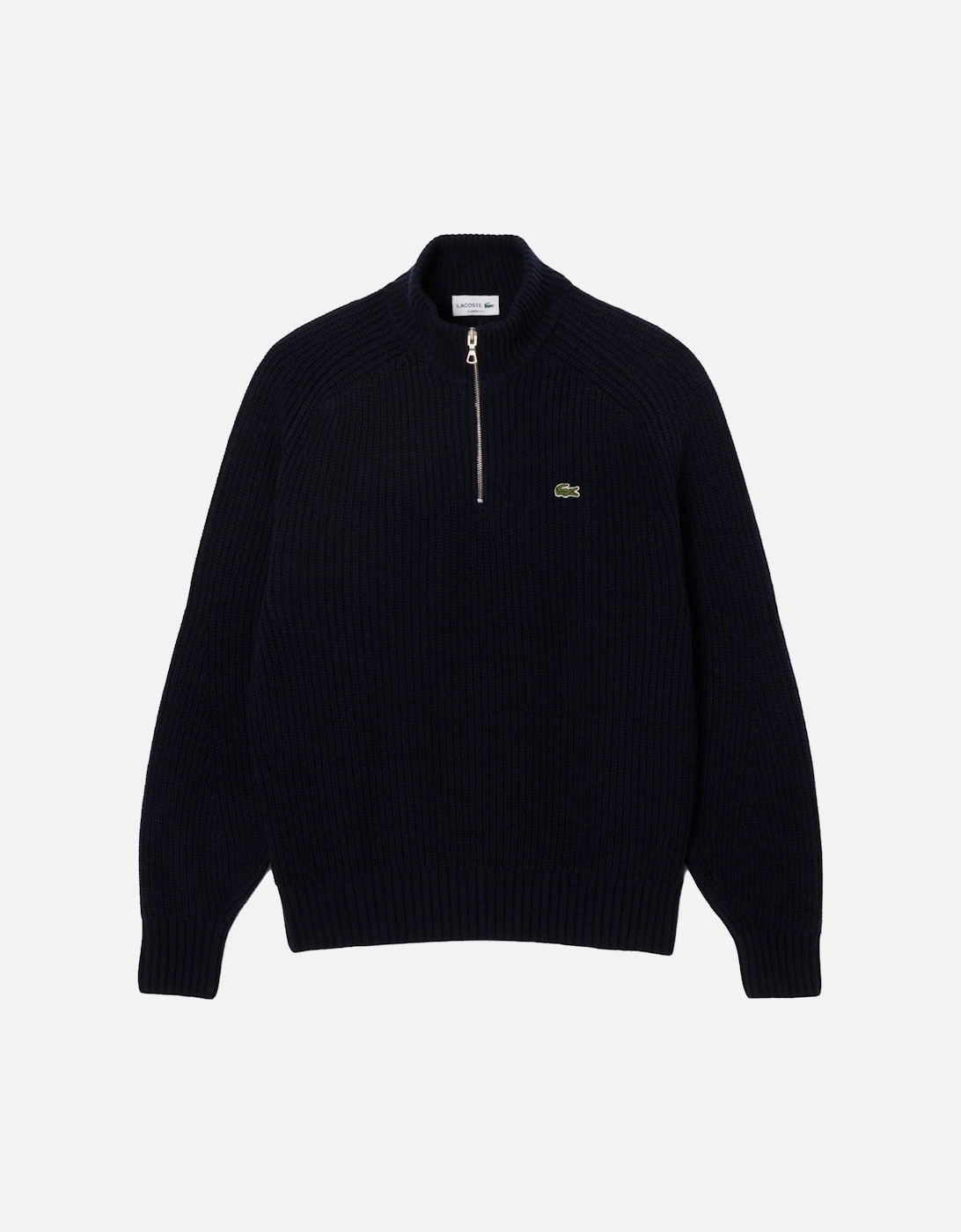 Zipped High Neck Wool Sweater Dark Navy, 4 of 3