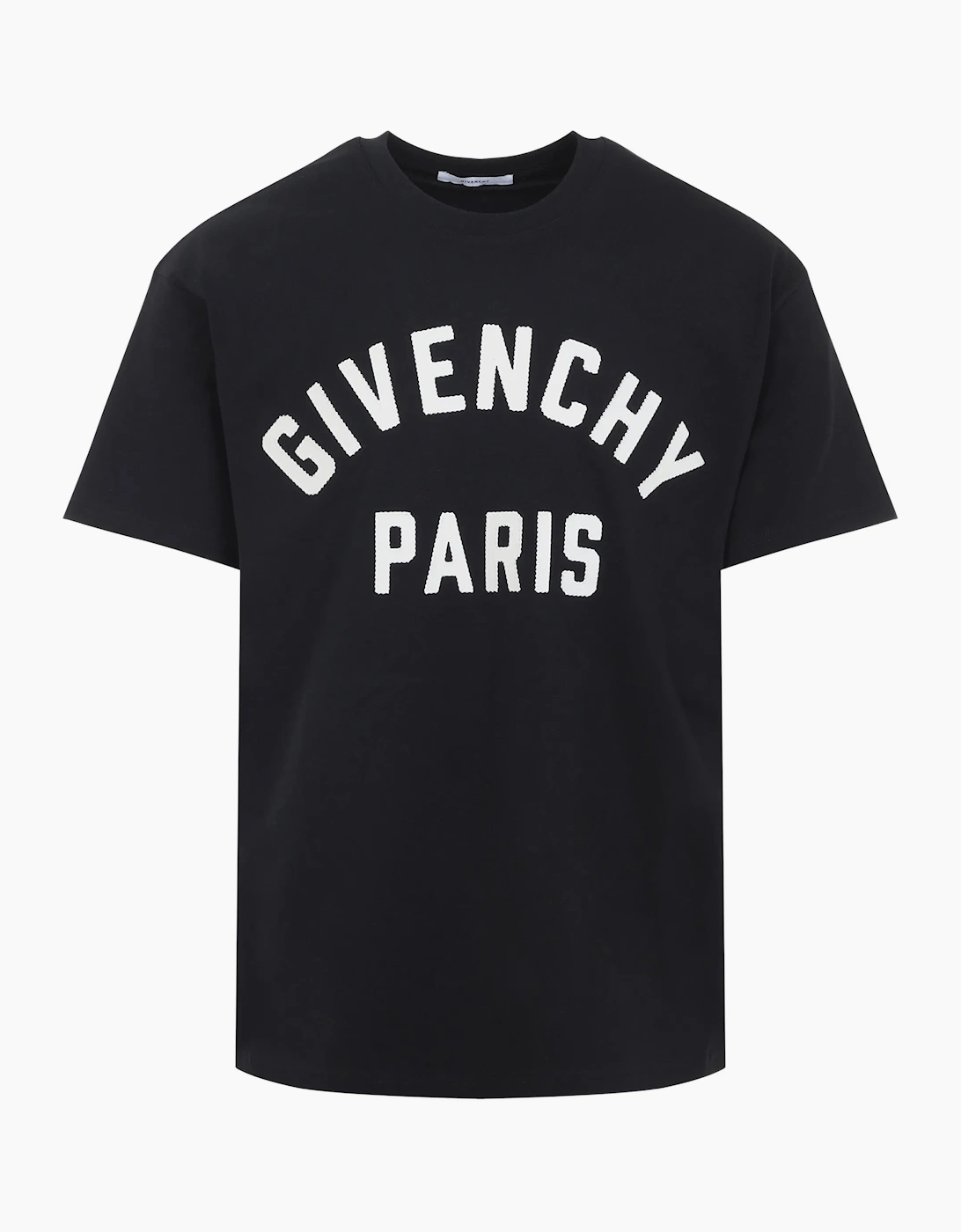Givenchy Men's Black Paris Logo Embroidered T-Shirt In  42 Xl