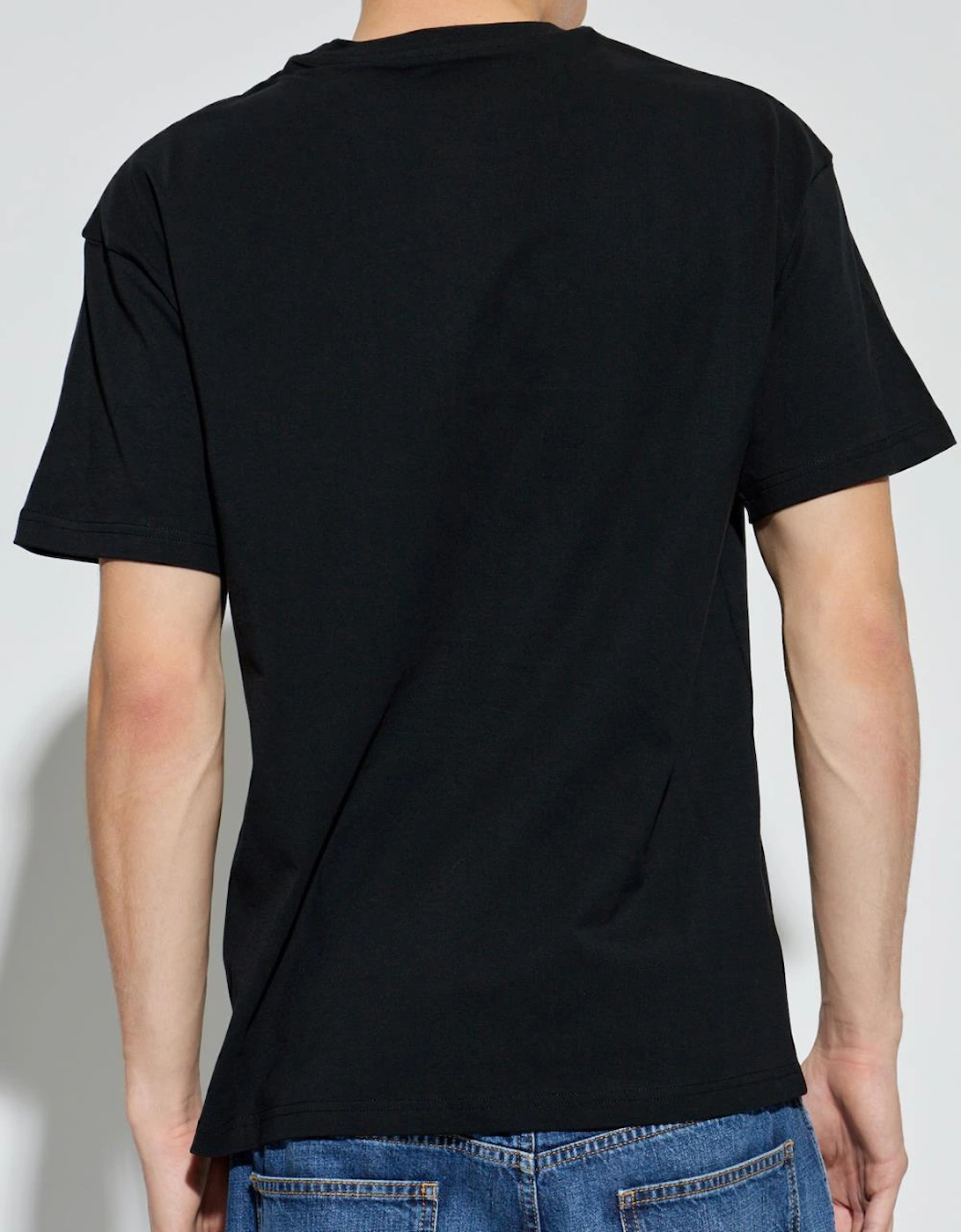 Paris Logo Embroidered T-Shirt in Black