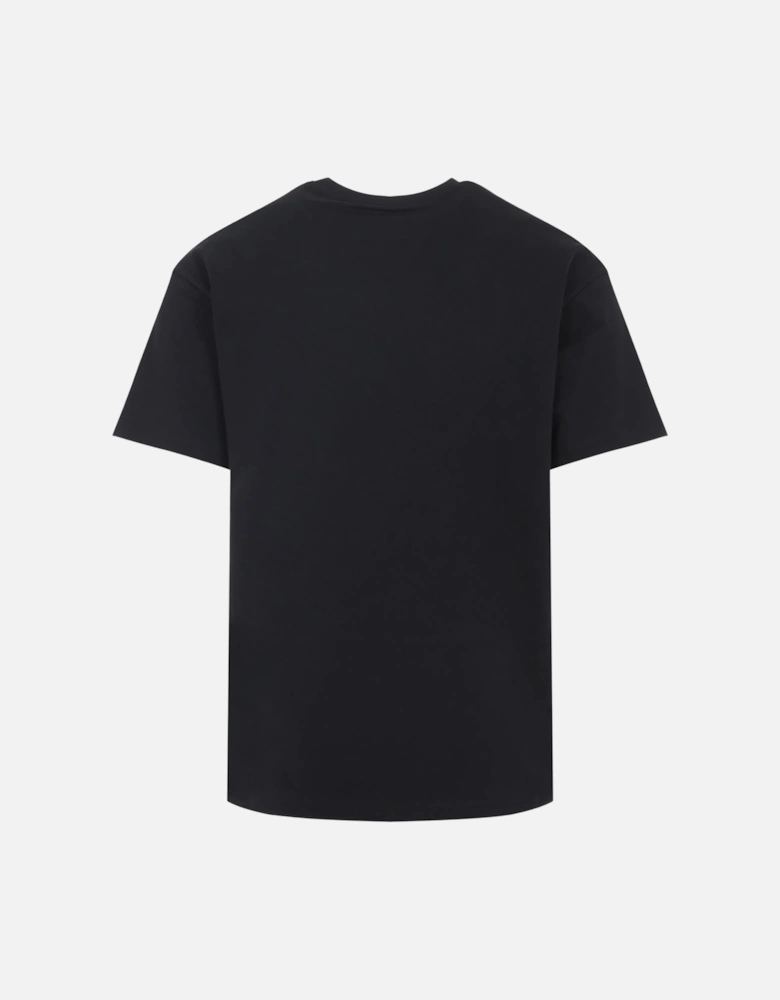 Paris Logo Embroidered T-Shirt in Black