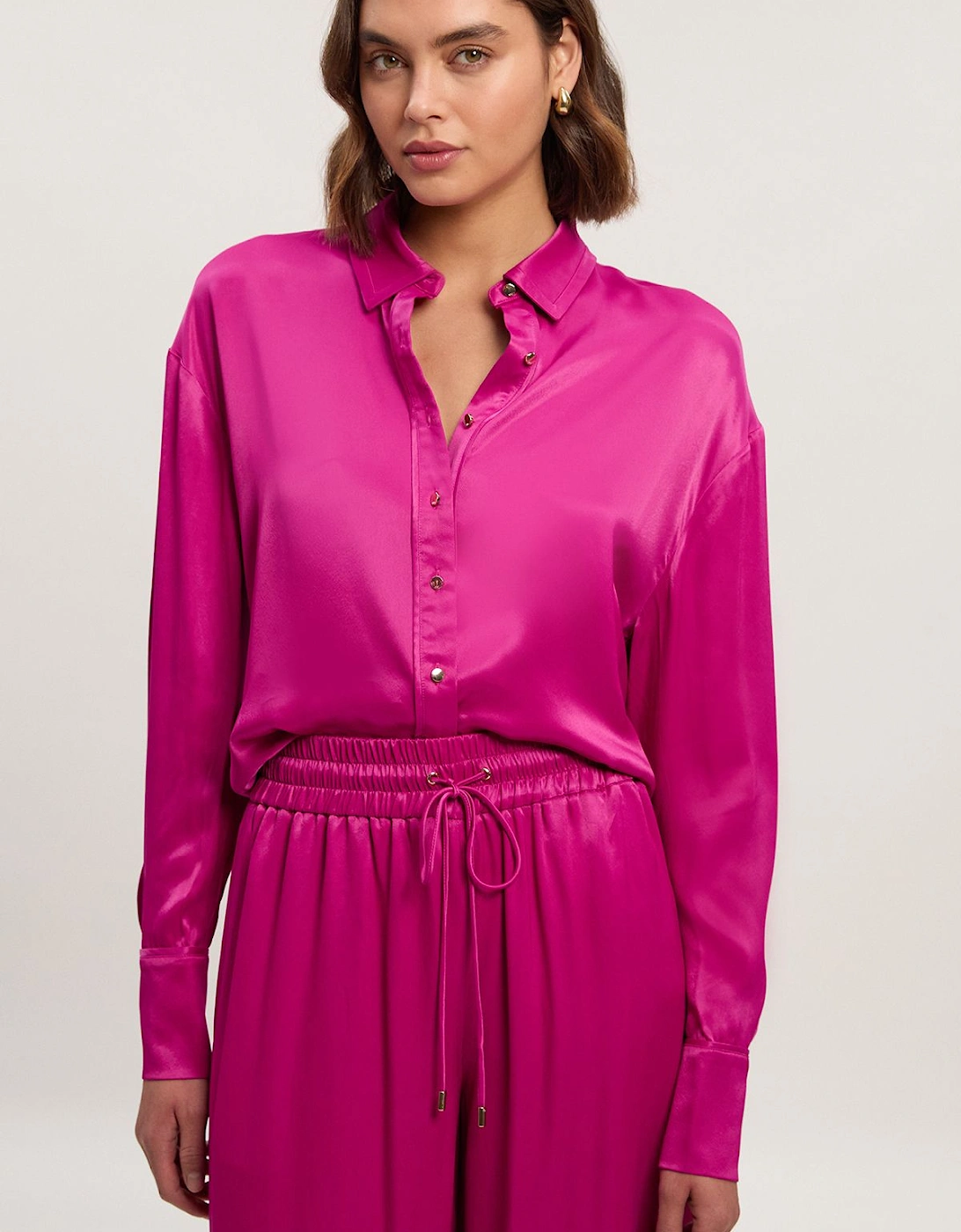 Viscose Satin Oversized Woven Shirt, 2 of 1