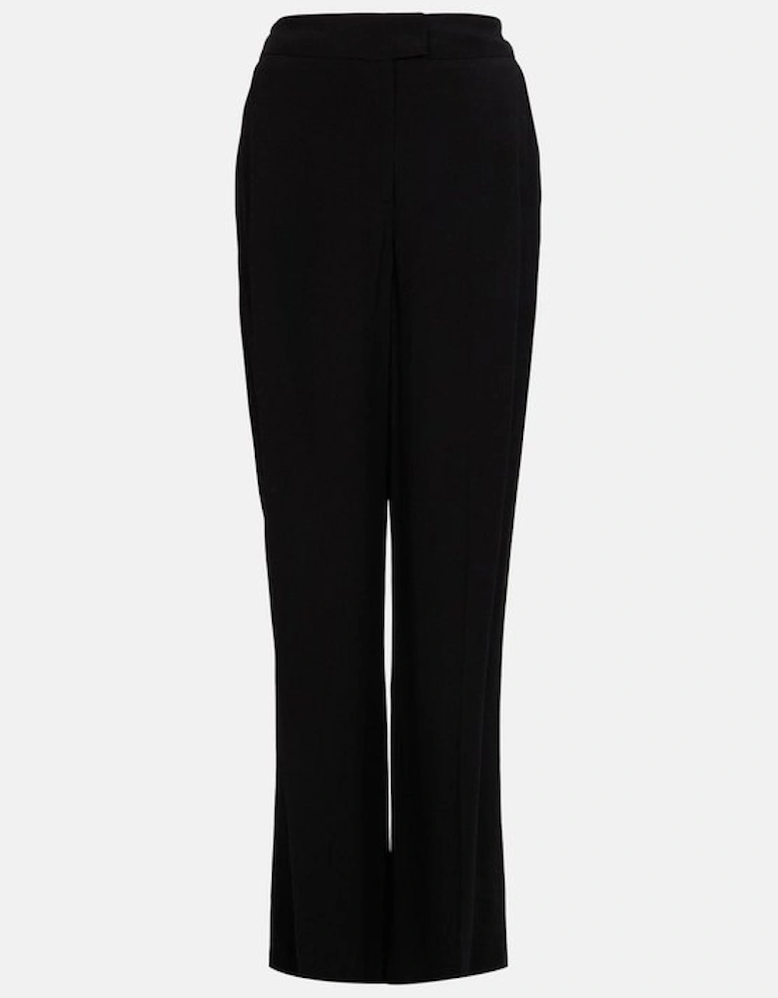 Tailored Viscose Satin Back Crepe Wide Leg Trousers