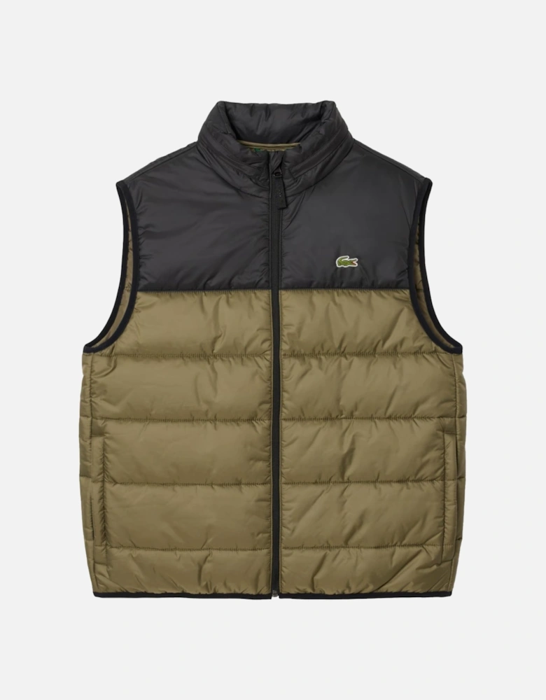 Water-Repellent Gilet Khaki Green/Black