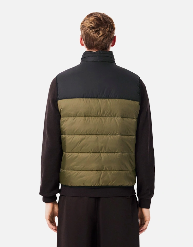 Water-Repellent Gilet Khaki Green/Black