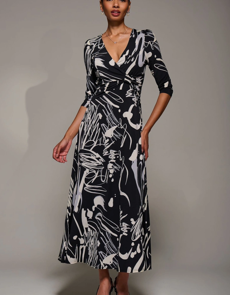 Jersey Ruched Waist Fit & Flare Maxi Dress