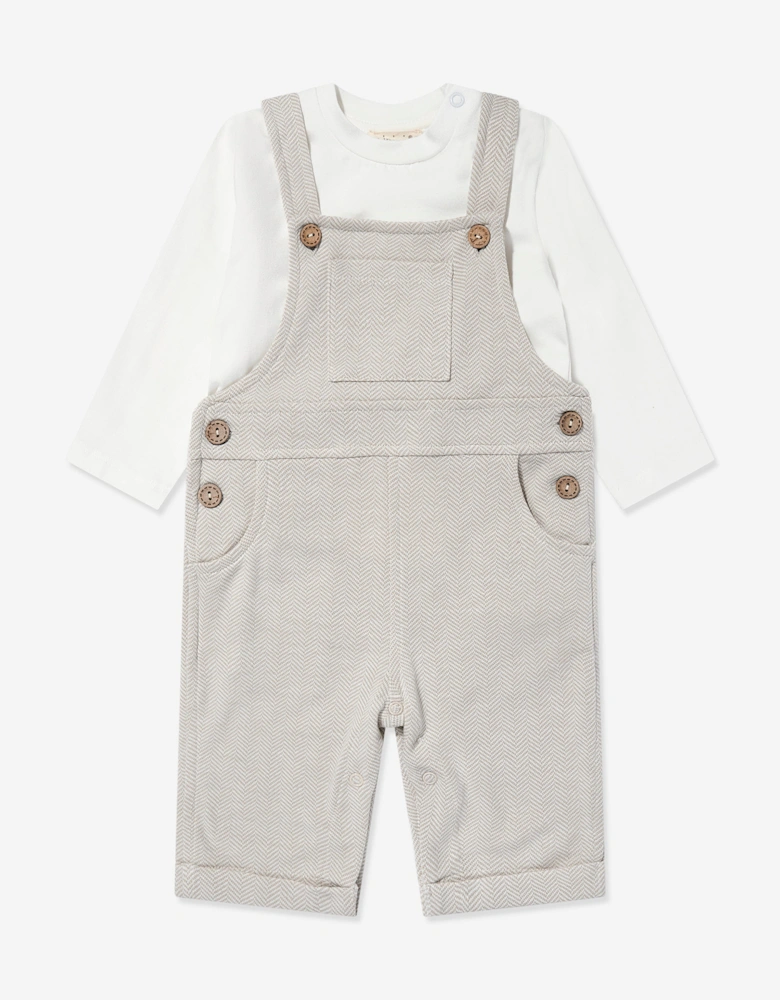 Baby Dungaree and T-Shirt Set in Beige