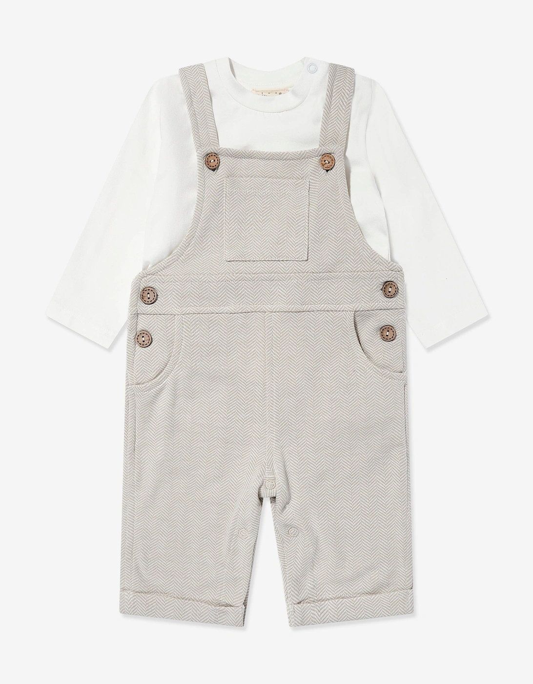 Baby Dungaree and T-Shirt Set in Beige, 7 of 6