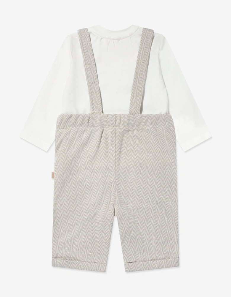 Baby Dungaree and T-Shirt Set in Beige