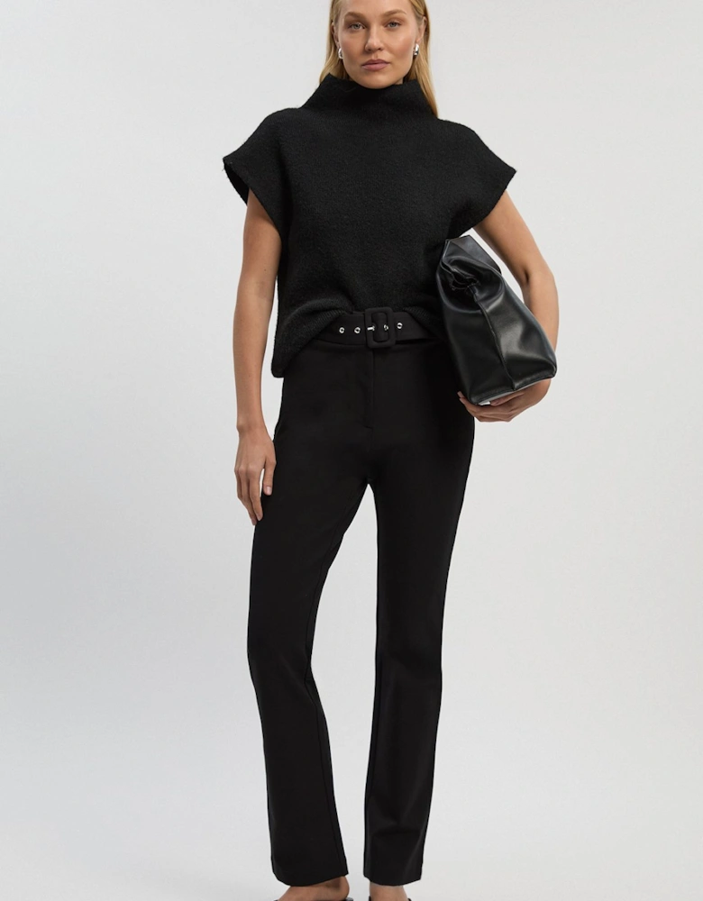 Ponte Buckle Belt Legging