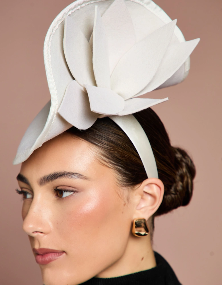 Lisa Tan Felt Fascinator With Floral Detail
