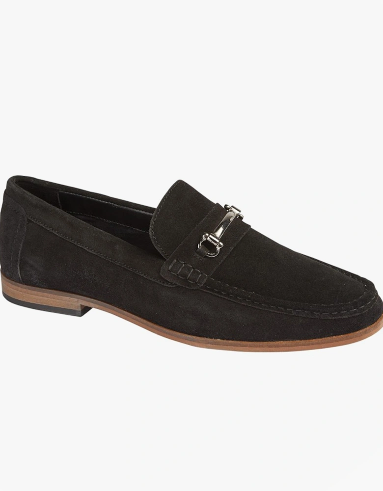 M595AS Mens Casual Suede Slip-On Loafers Black