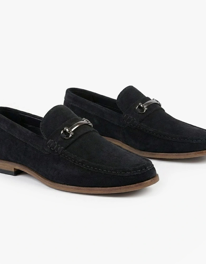 M595AS Mens Casual Suede Slip-On Loafers Black