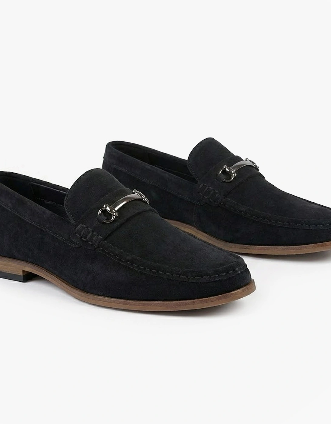 M595AS Mens Casual Suede Slip-On Loafers Black