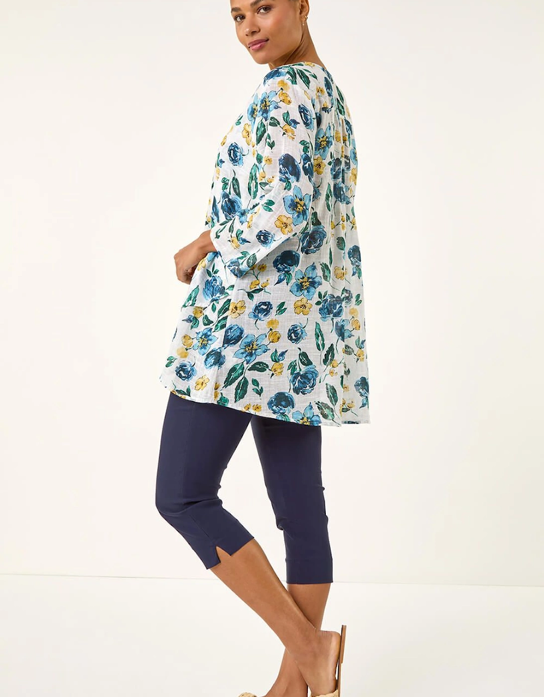 Floral Wrap Hem Tunic Top, 2 of 1