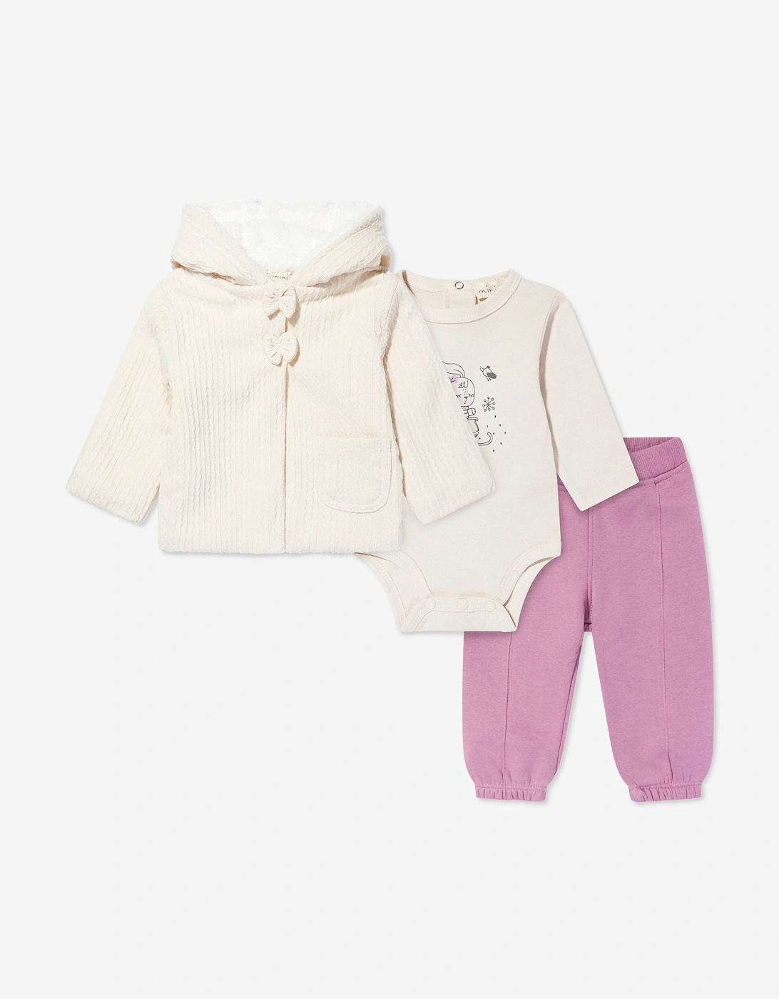 Baby Girls 3 Piece Outfit Set in Pink, 7 of 6